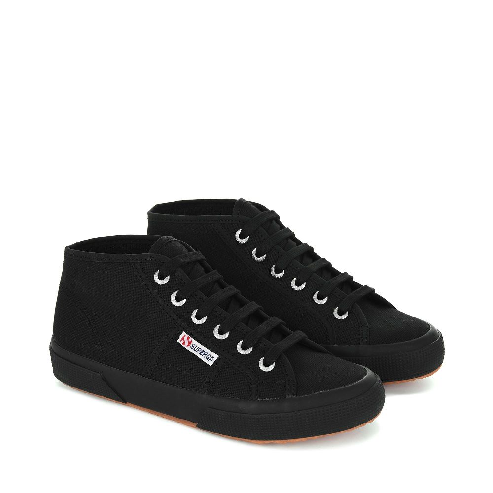 Superga 2754 Cotu Black High Top Sneakers - Women's Sneakers USA | US0513742